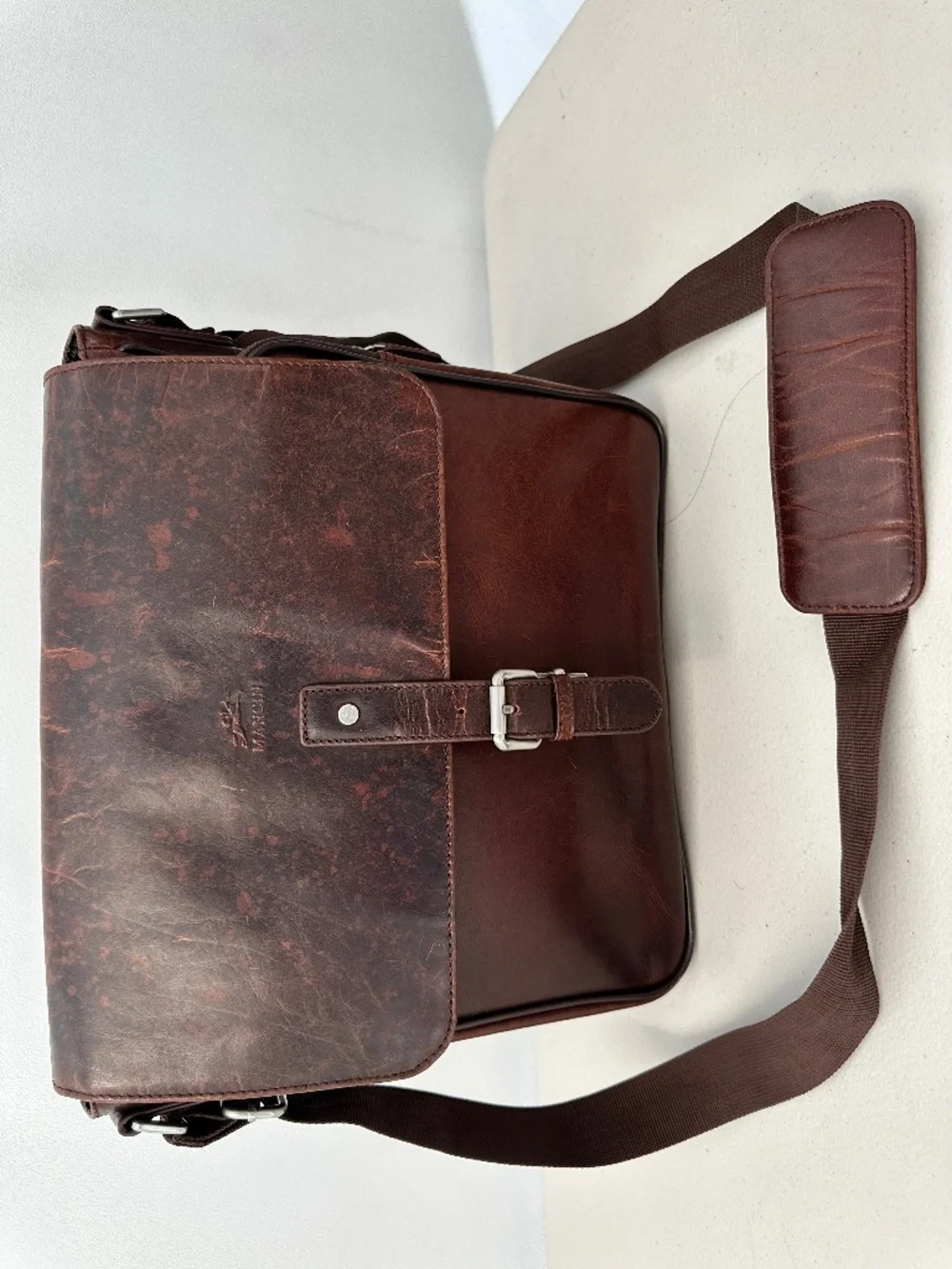 Mancini Leather Briefcase with adjustable shoulder strap